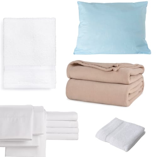 Premium Room Kit, Twin XL T200 Cotton Rich Sheets, 100% Cotton Towels, Microfiber Blanket and Pillow